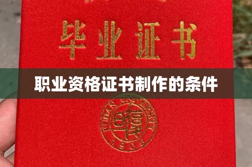 宁乡职业资格证书制作的条件